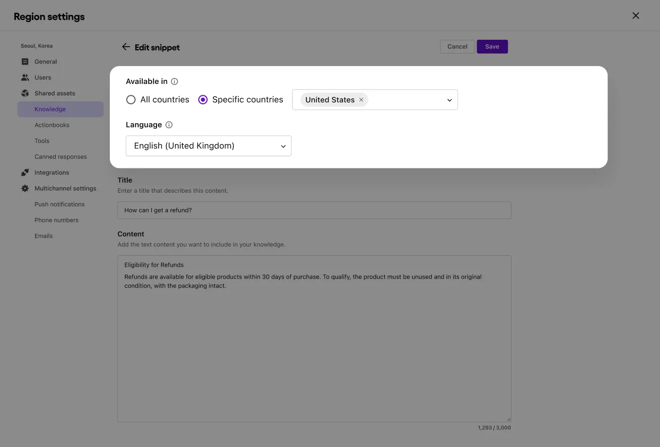 Sendbird’s localized AI agent dynamically adapts its language and logic by region, product, and conversational context
