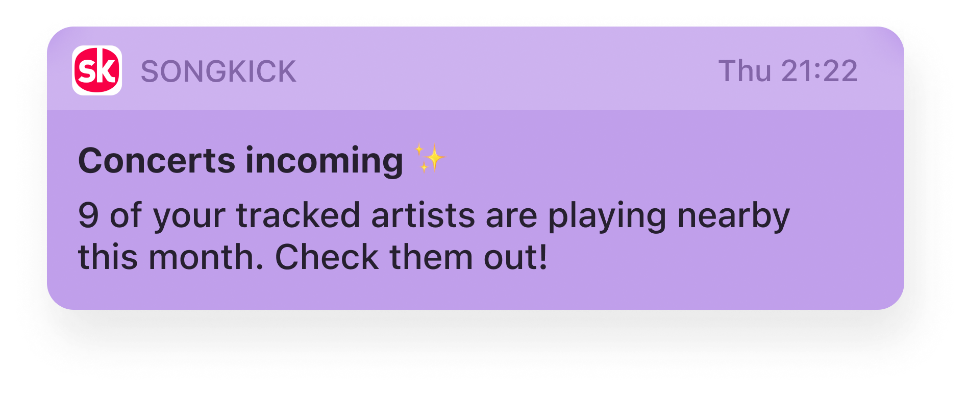 songkick push notification example