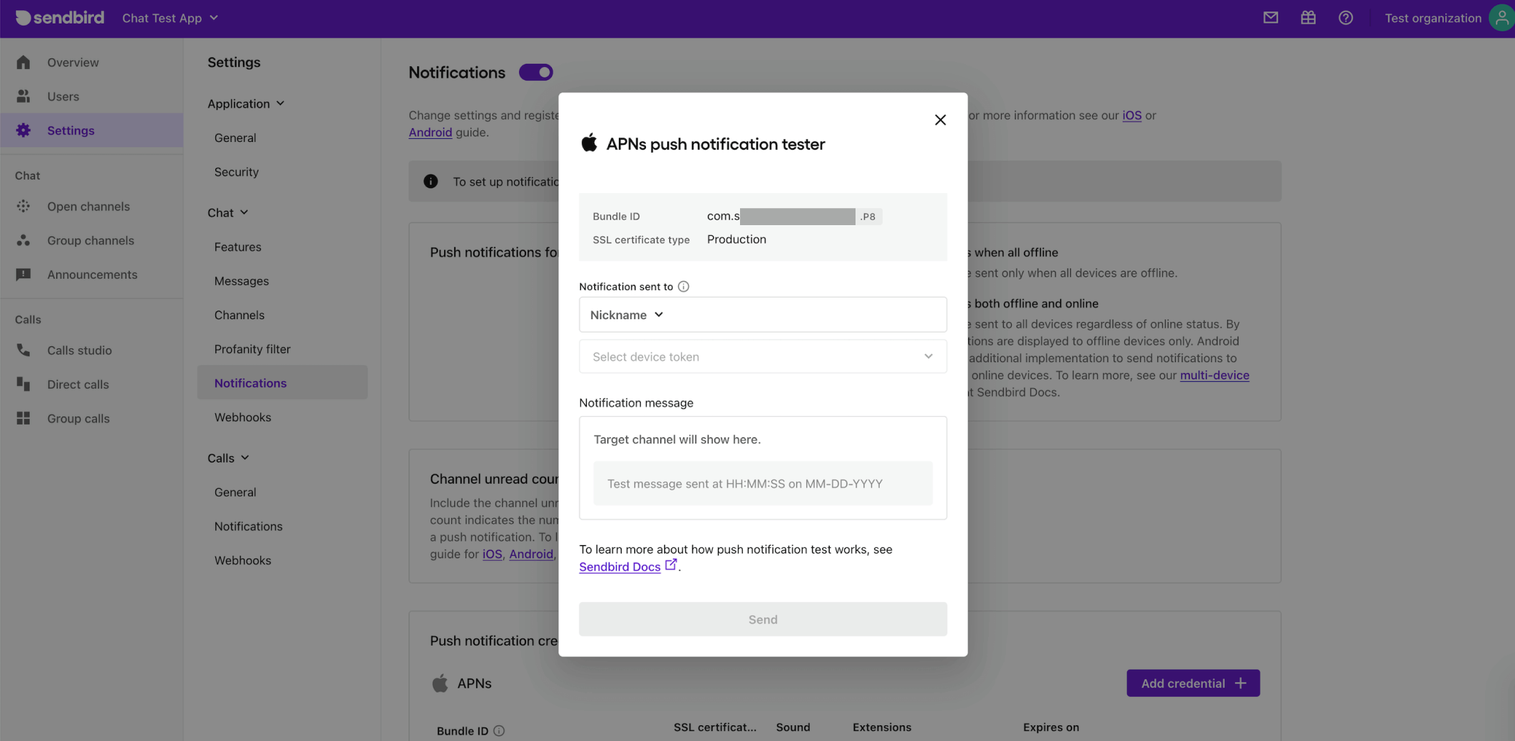 APNS push notification tester