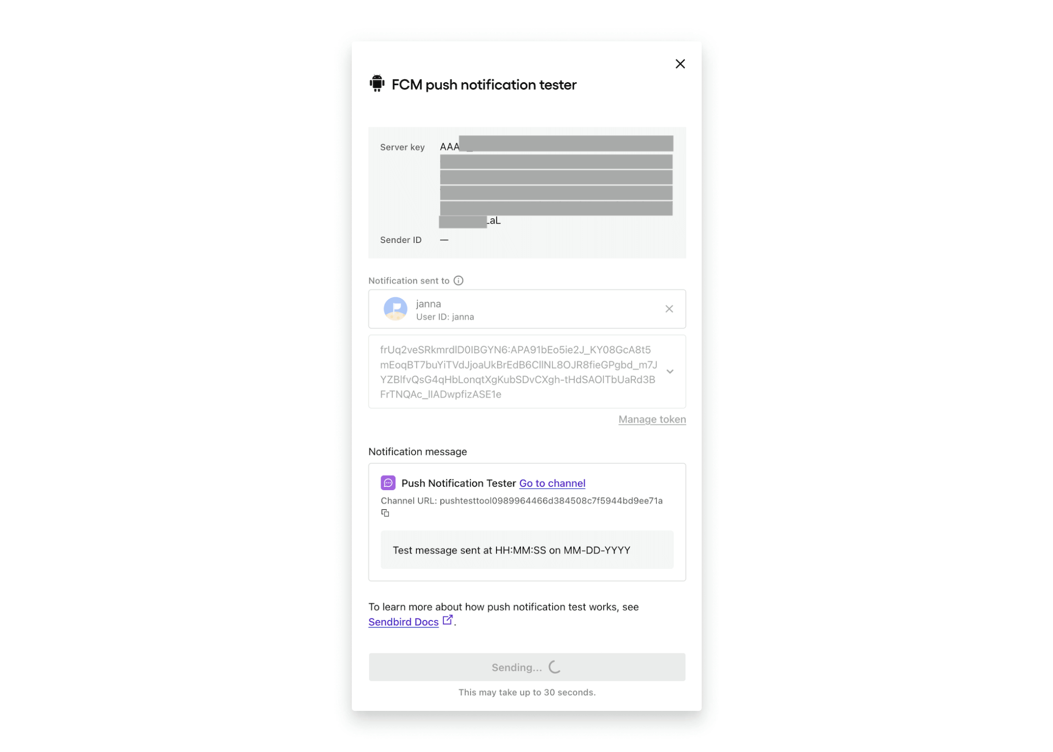 Android FCM push notification tester