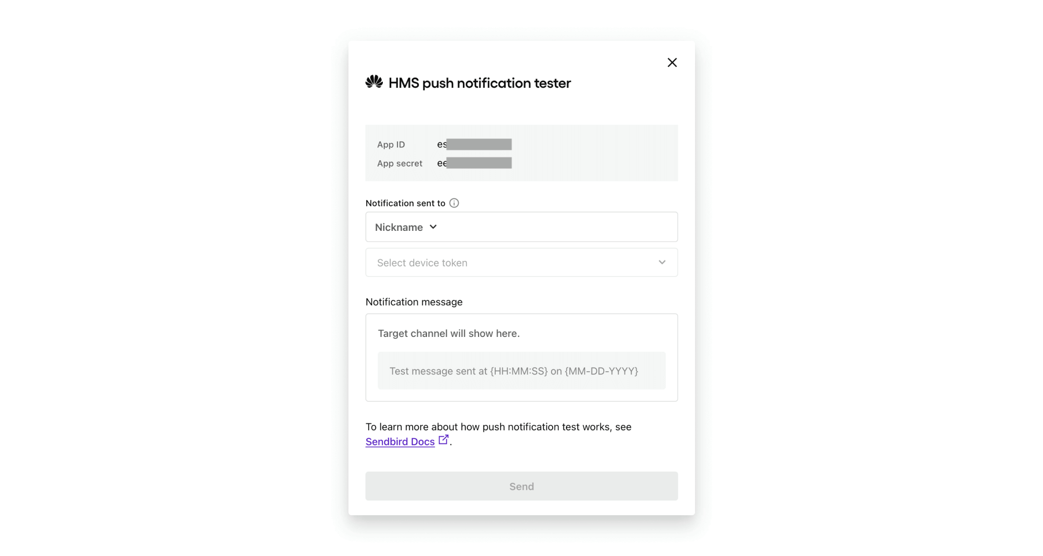 HMS push notification tester