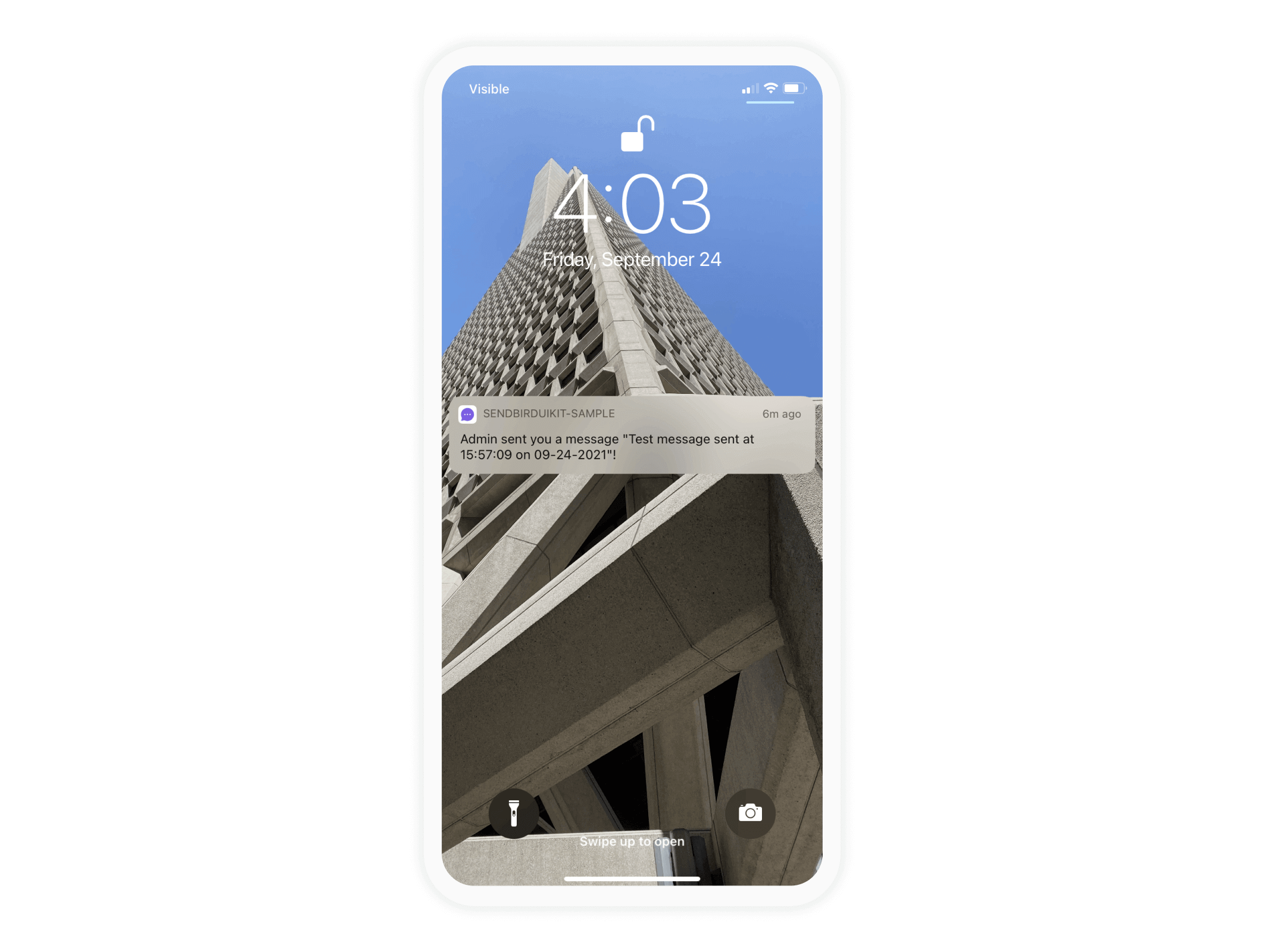 Sendbird sample notification