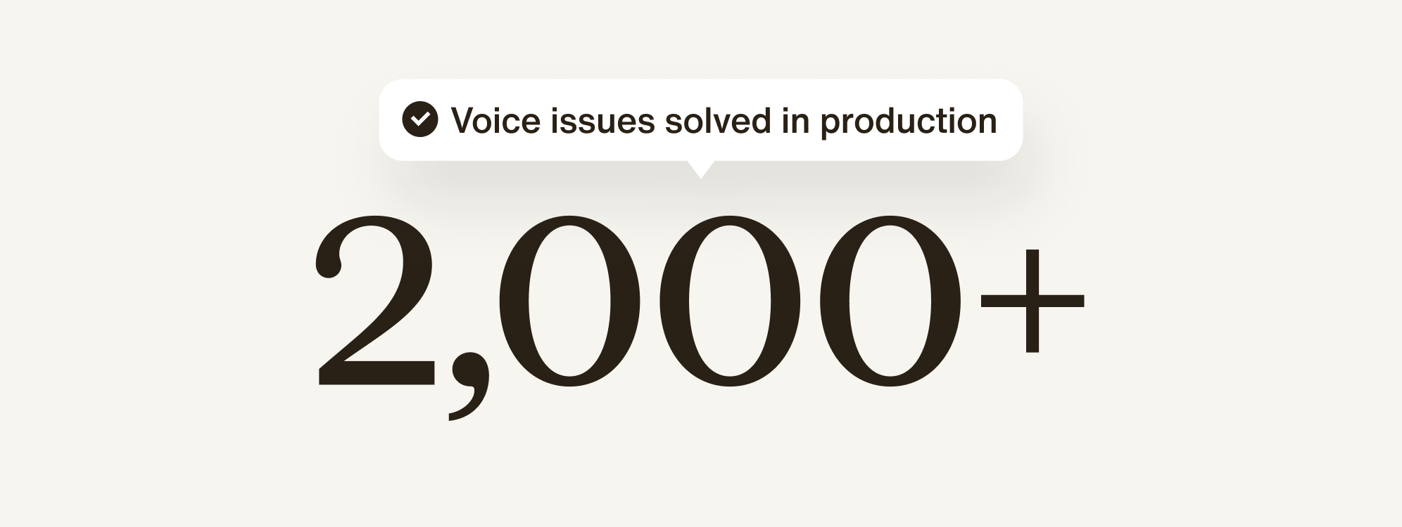 Graphic that states 2,000+ voice issues solved in production