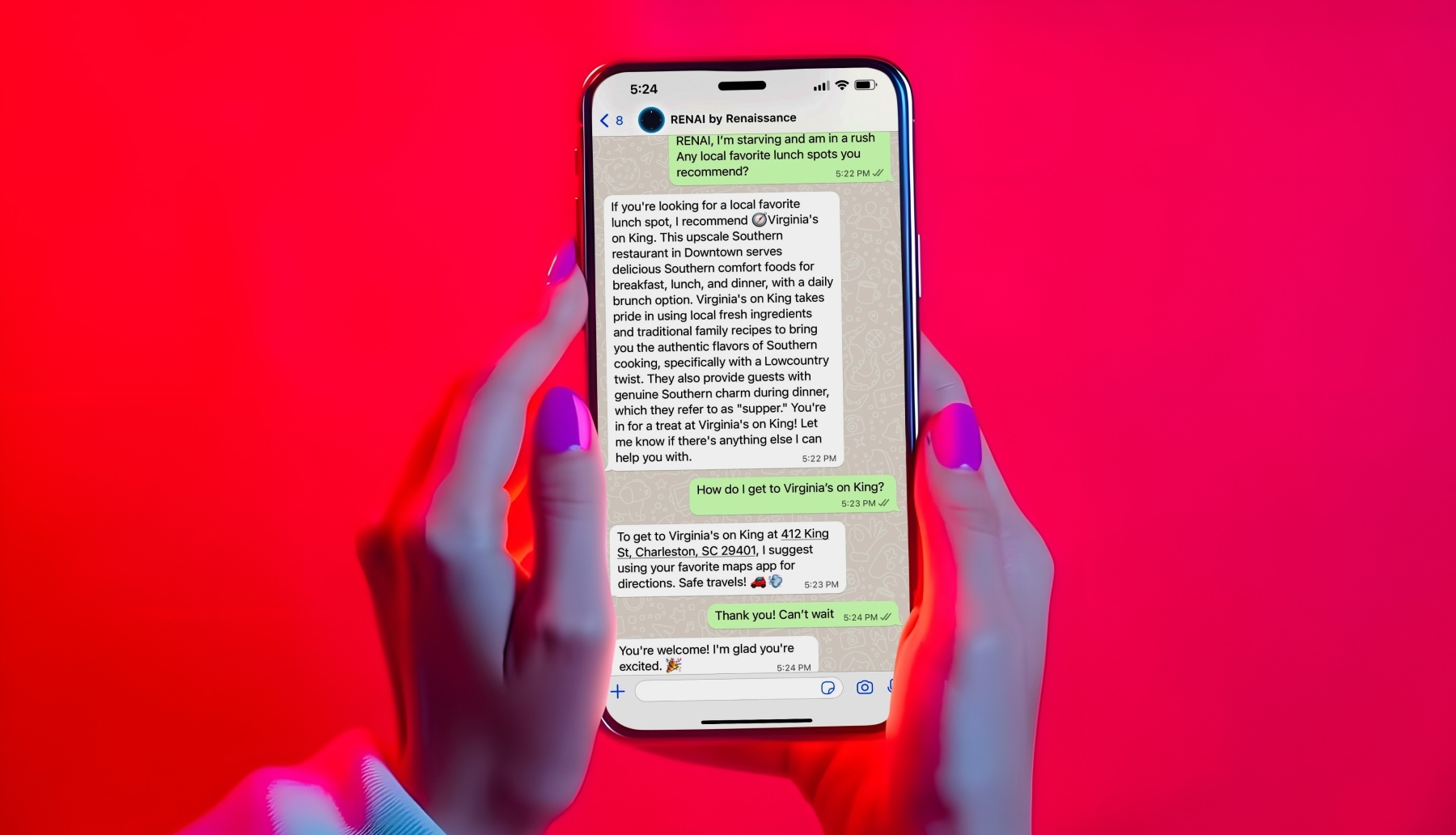 Renaissance Hotels’ RENAI acts as a personal concierge, giving guests personalized recommendations via WhatsApp.