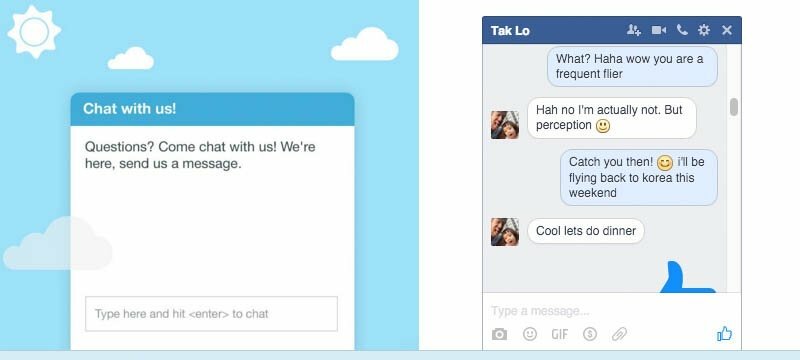 Blog widget messenger interface